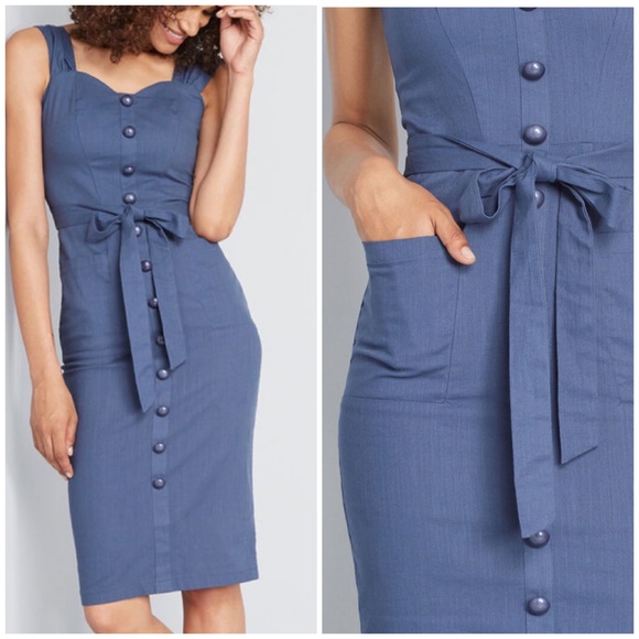 ModCloth Collectif Vintage NWT Breezy Marlene Blue - Picture 2 of 12